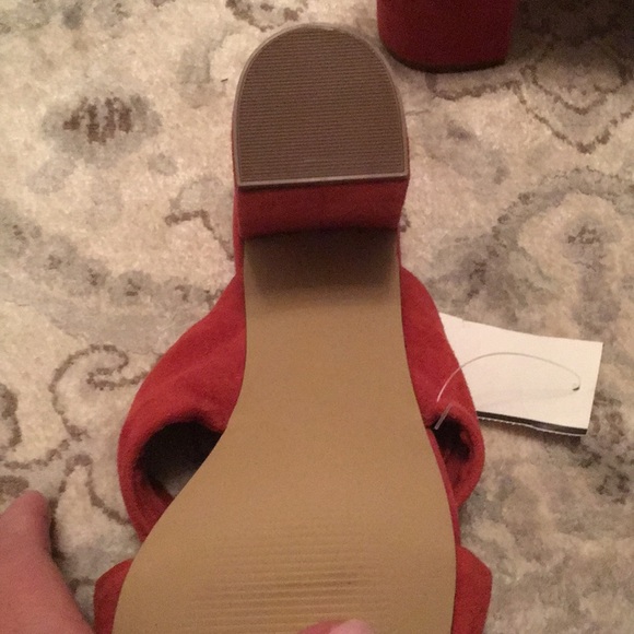 Red Suede Mules - Picture 3 of 6